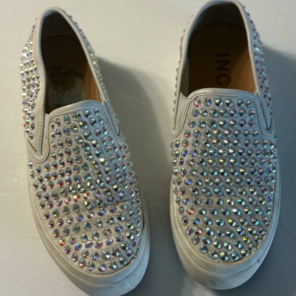 INC Iridescent Studded Slip-Ons